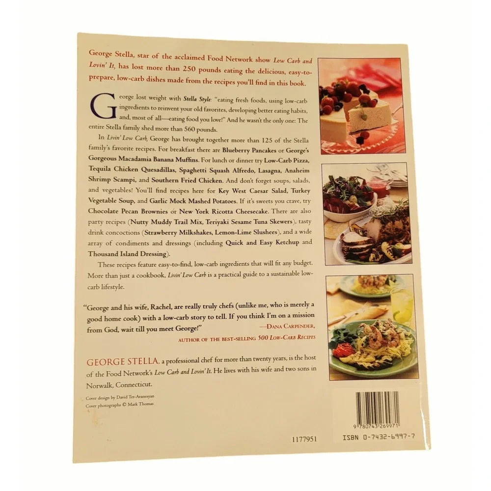 George Stella's Livin' Low Carb: Family‎ Recipes Stella Style Paperback Cookbook